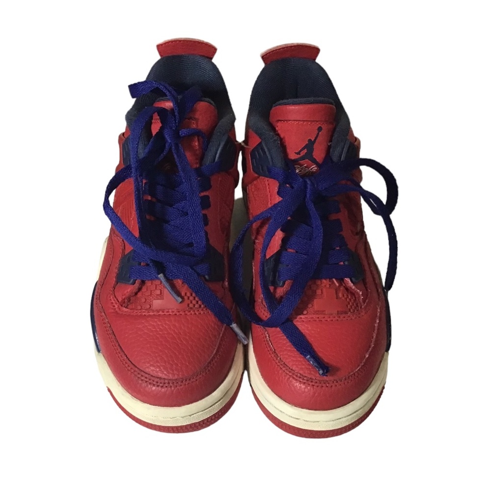 Nike Air Jordan 4 Retro FIBA Gym Red Navy Gold GS Youth 5.5Y Sneakers - Picture 8 of 8